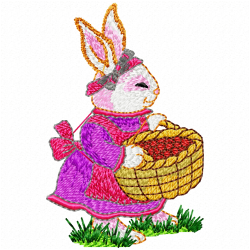 Rabbits Embroidery Design 8 Rabbits Embroidery Design 8